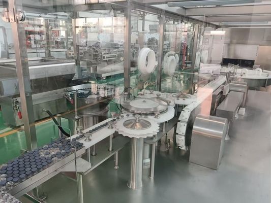 Fully Automatic Vial Liquid Filling Line For 30-500ml Glass And Plastic Bottles With Advanced Safety Cover